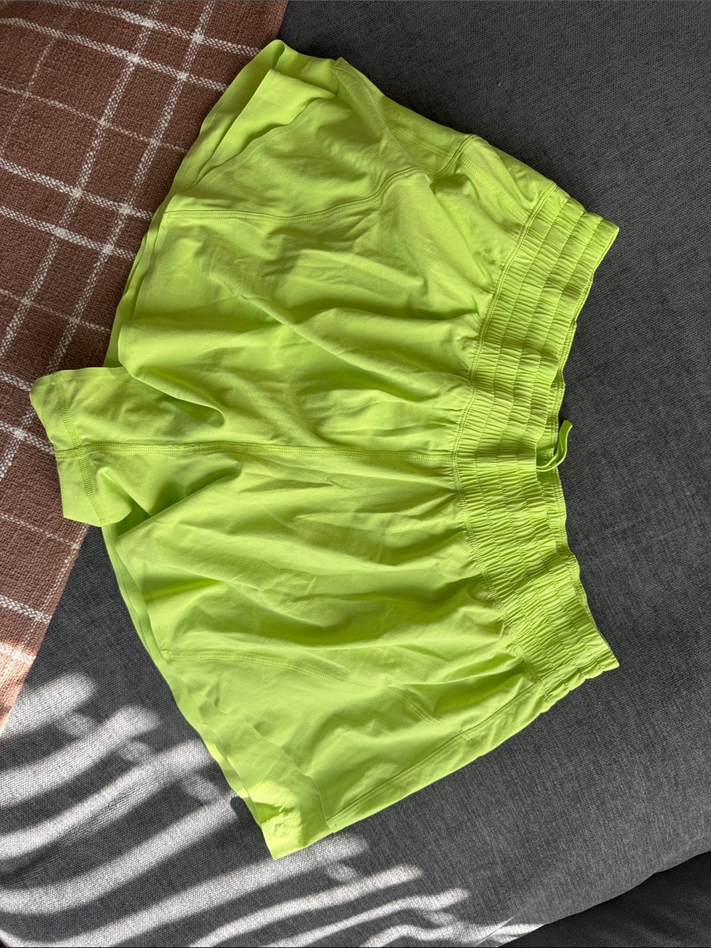 lululemon athletica Neon Lime green shake it out shirts (sour grape)
